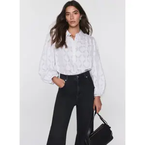 Mint Velvet Grey Diamond Striped Jacquard Shirt